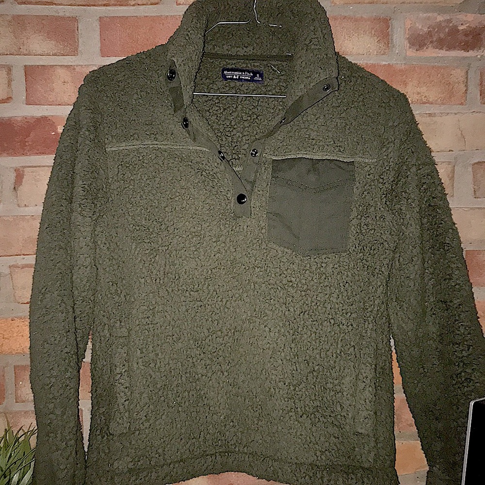 Abercrombie & Fitch Olive Green Sherpa
